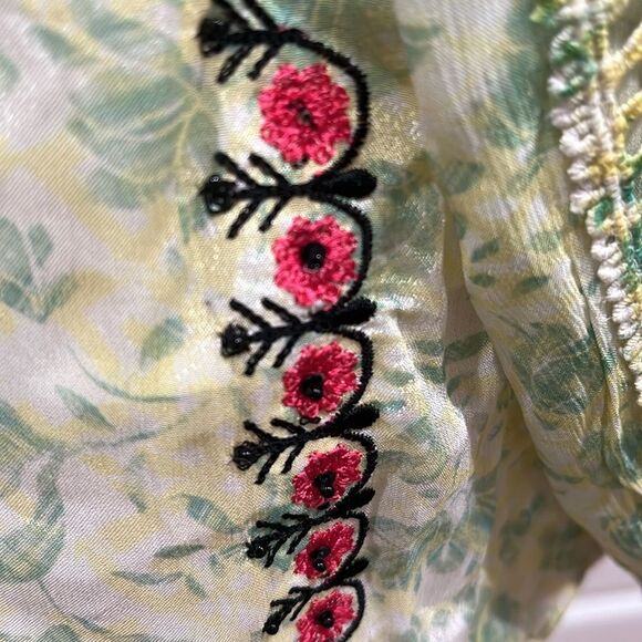 New! Anthropologie Bhanuni By Jyoti Giada Embroidered Beaded Top Size XL - Picture 9 of 16